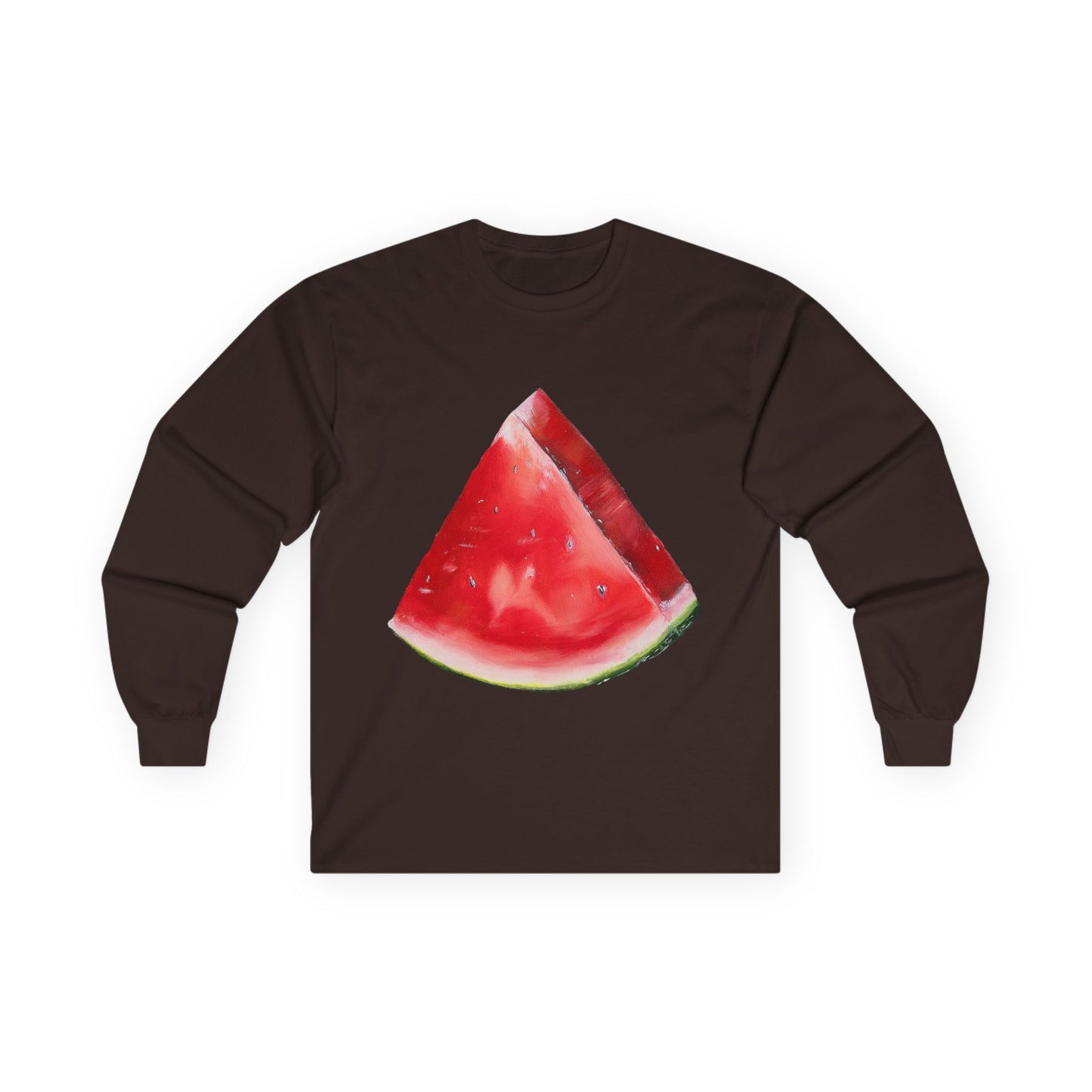Watermelon Slice Long Sleeve Tee — Summer Fruit Graphic Shirt