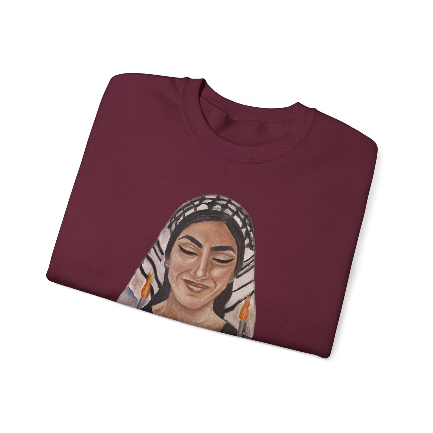 Crewneck Sweatshirt — Empowered Woman Art Print (middle fingers)