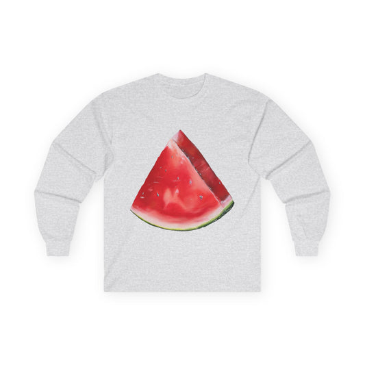 Watermelon Slice Long Sleeve Tee — Summer Fruit Graphic Shirt