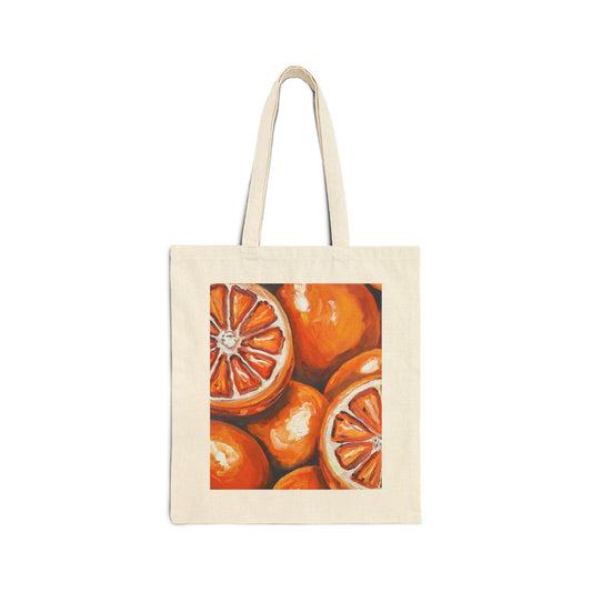 Tote Bag — Vibrant Orange Citrus Art Canvas Tote