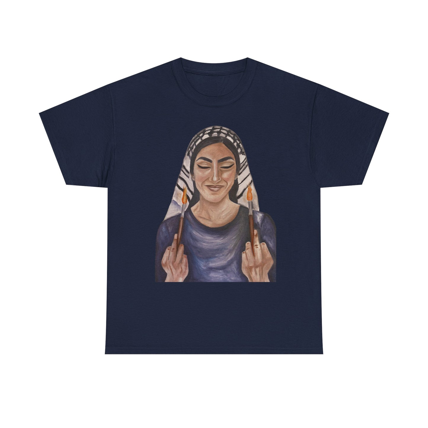 Middle Eastern Woman Art Tee — Bold Empowerment Graphic T-Shirt