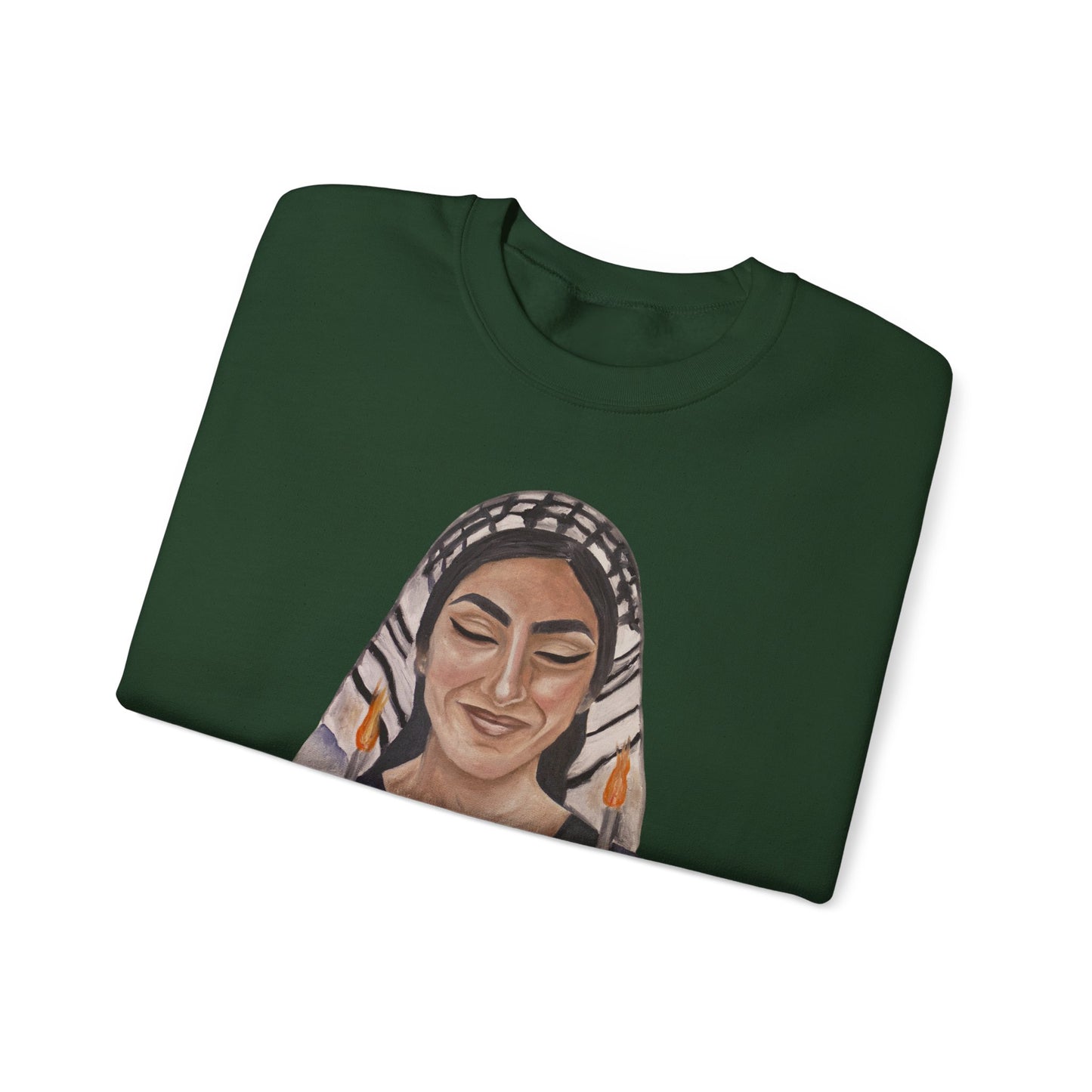 Crewneck Sweatshirt — Empowered Woman Art Print (middle fingers)