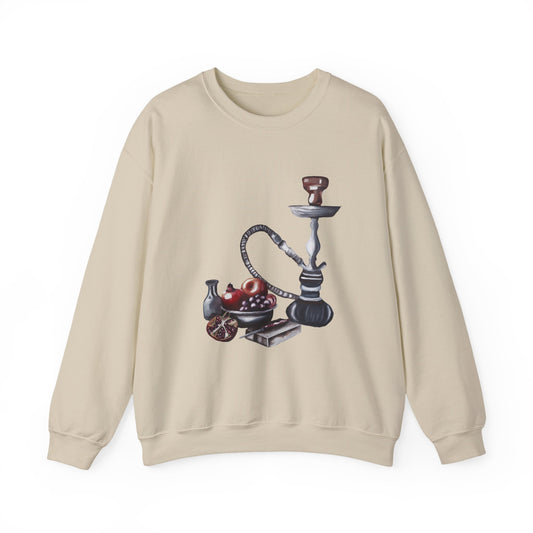 Hookah Lounge Crewneck Sweatshirt - Vintage Shisha Graphic