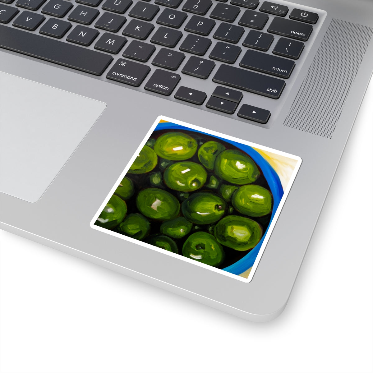 Olive Bowl Sticker — Realistic Green Olives Kiss-Cut Decal
