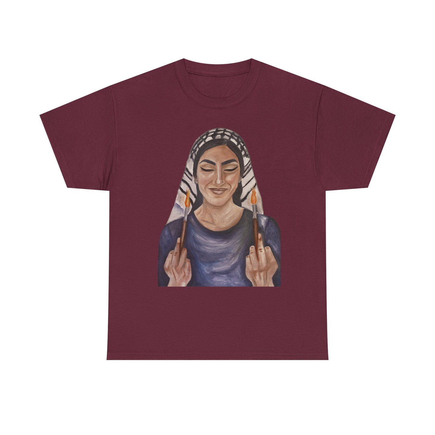 Middle Eastern Woman Art Tee — Bold Empowerment Graphic T-Shirt