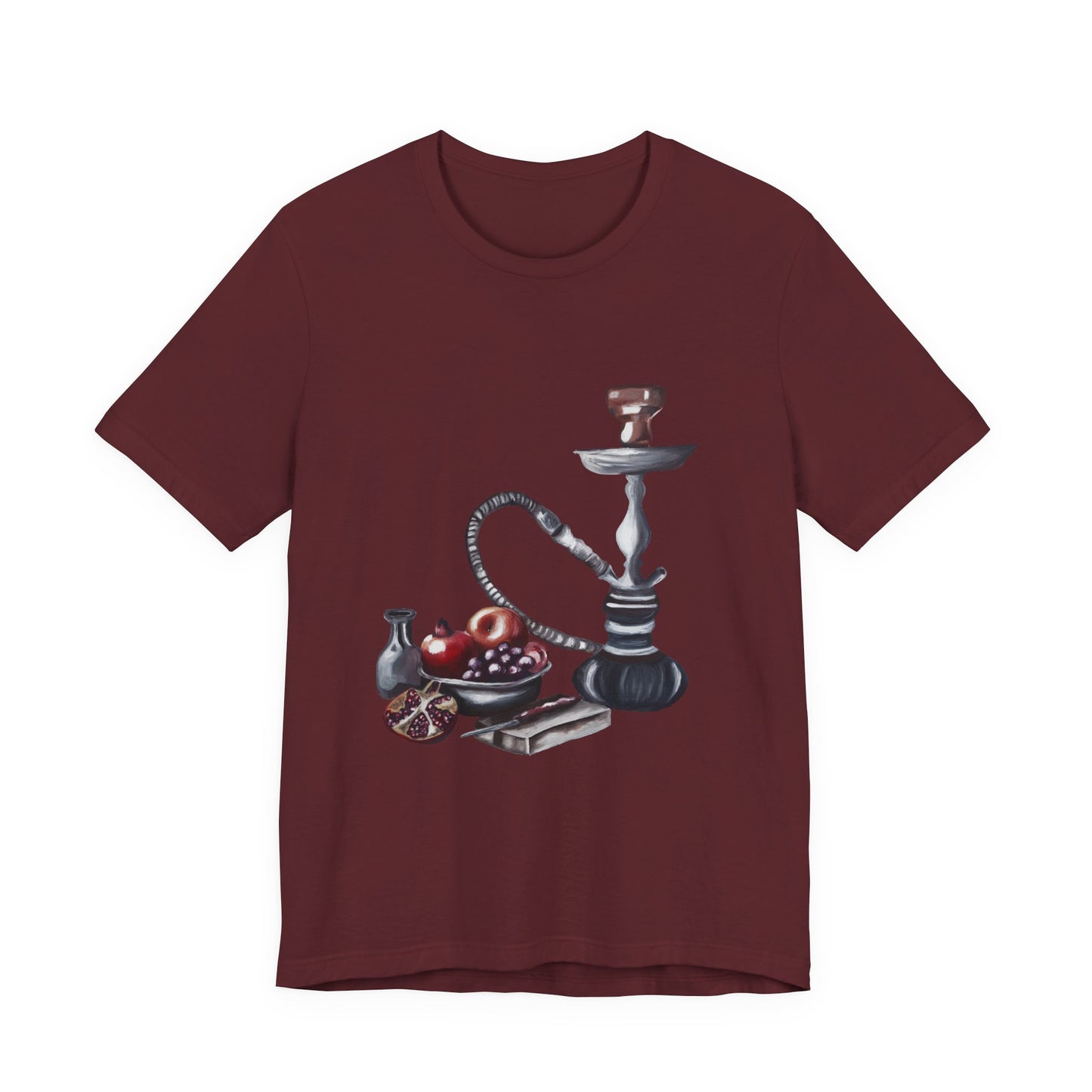 Hookah & Tea T-Shirt — Vintage Shisha, Pomegranate Lounge Graphic Tee "A Table of Stories"