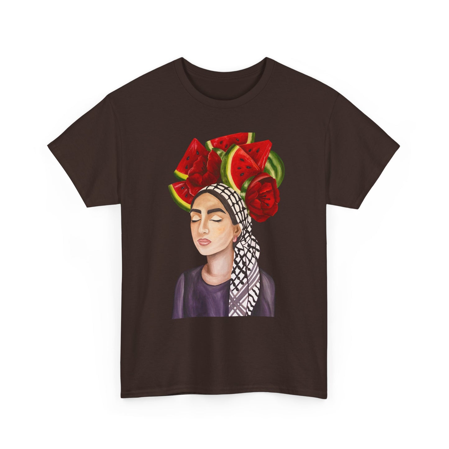 Watermelon Crown Tee — Summer Floral Headwrap Graphic Tee
