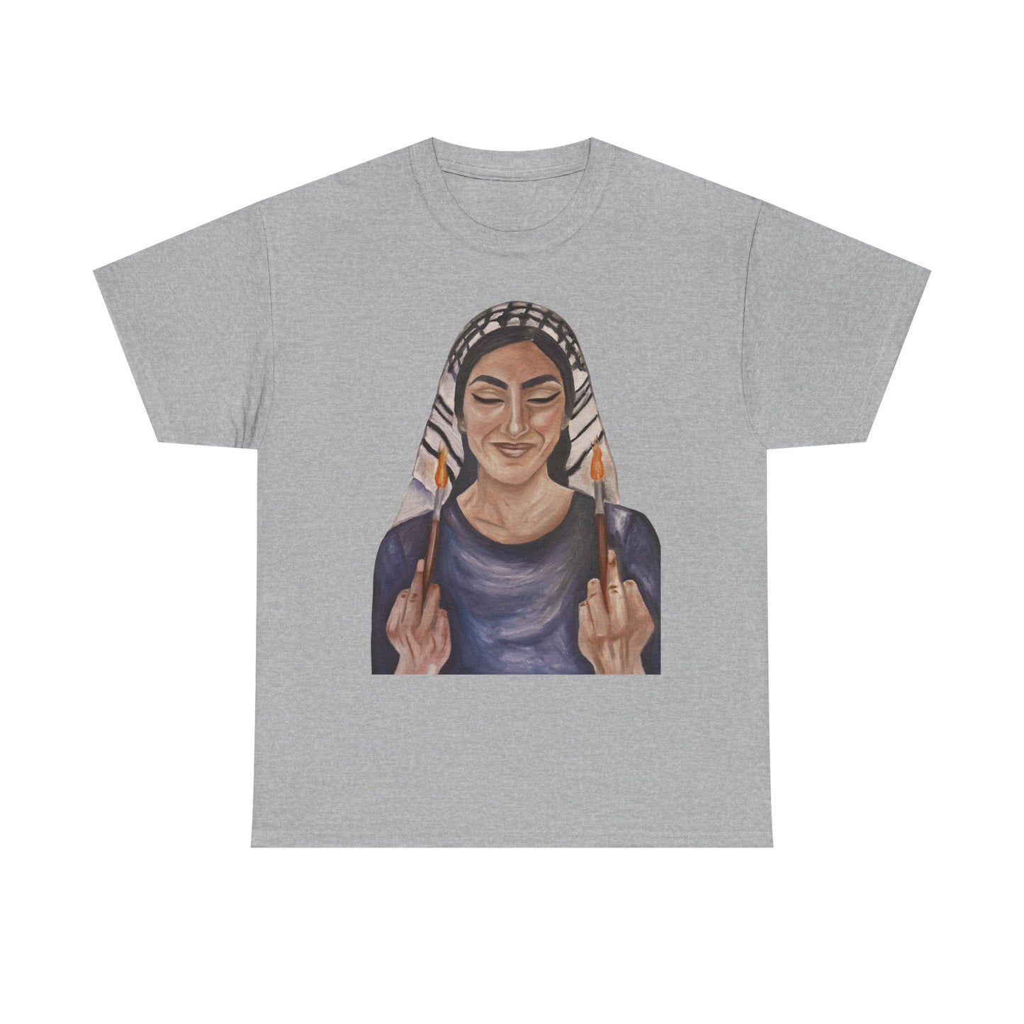 Middle Eastern Woman Art Tee — Bold Empowerment Graphic T-Shirt