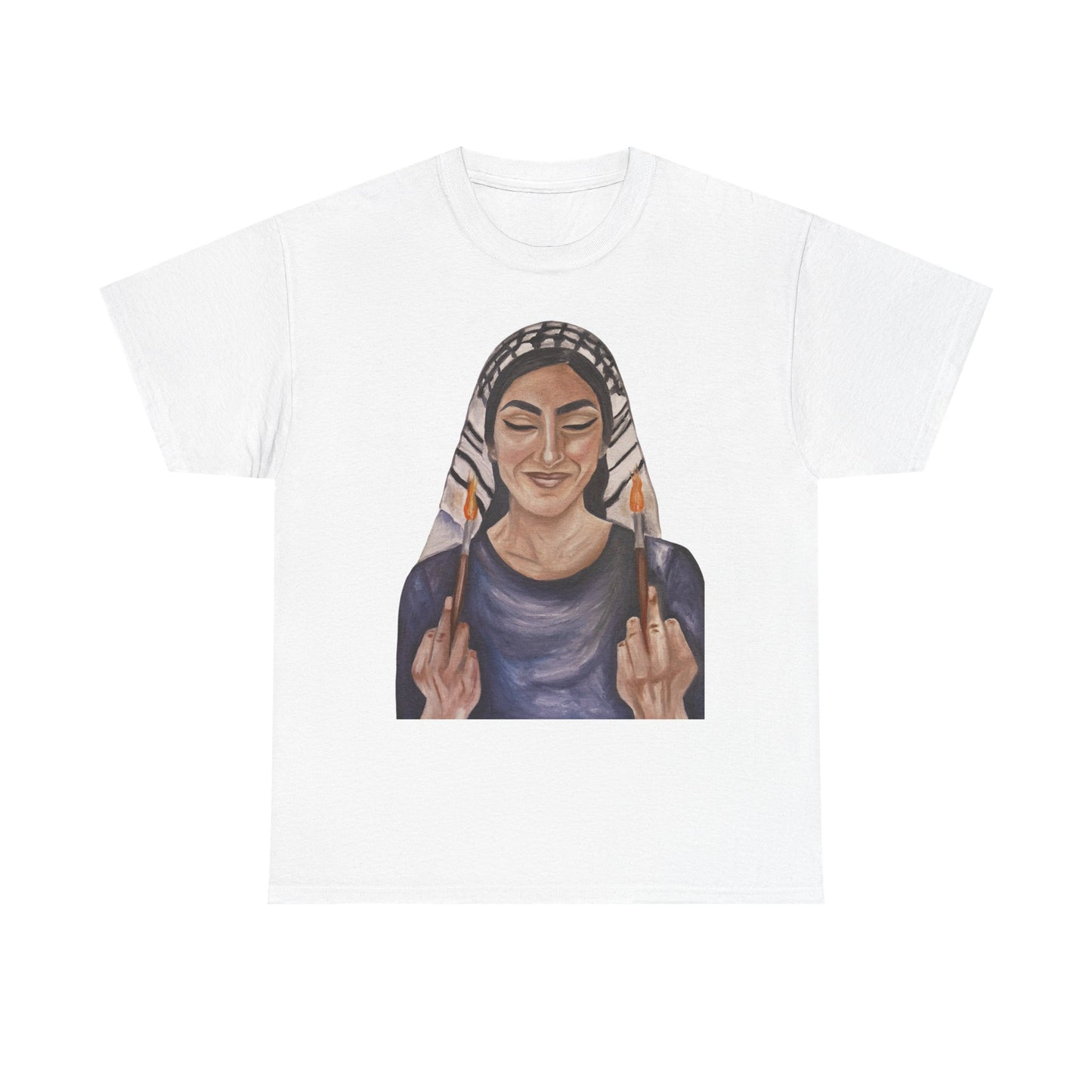 Middle Eastern Woman Art Tee — Bold Empowerment Graphic T-Shirt