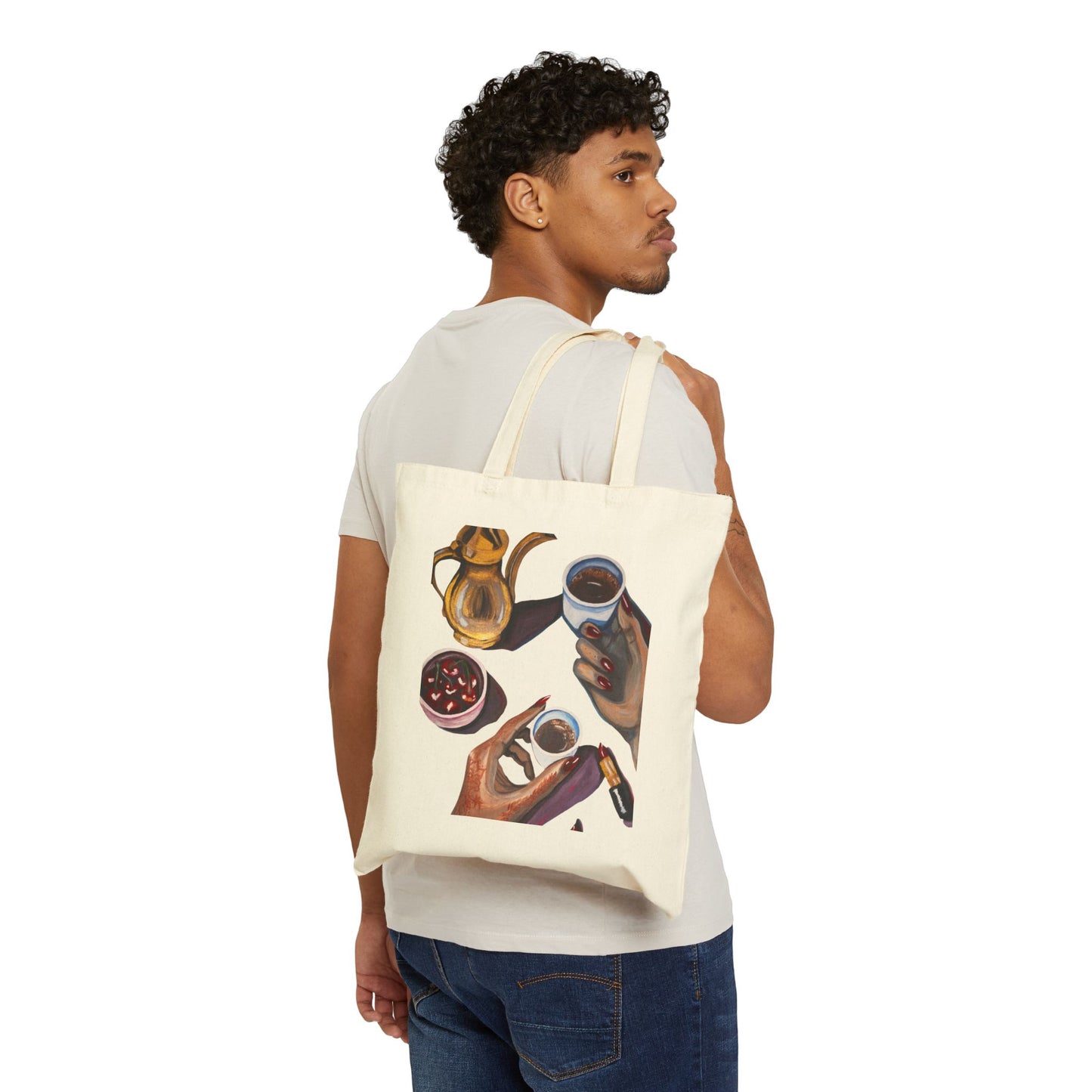Canvas Tote Bag — Coffee Illustration Tote