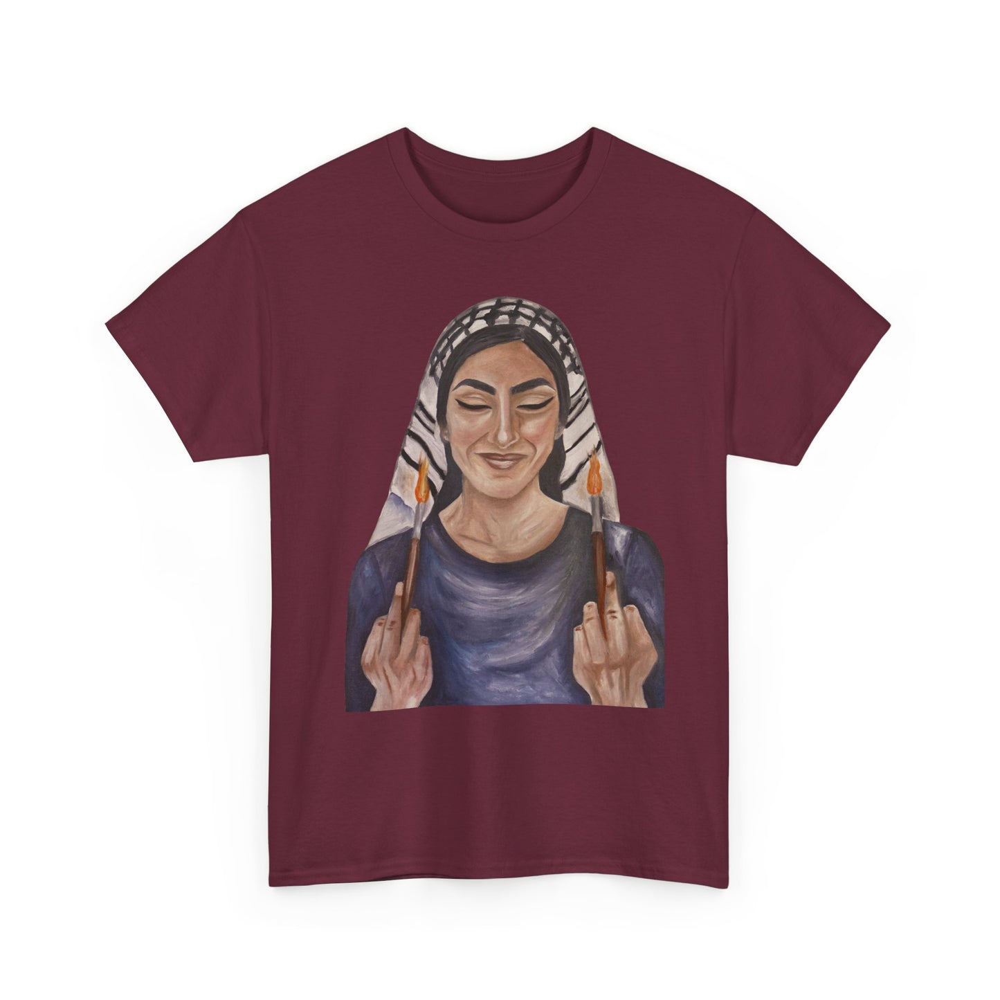Middle Eastern Woman Art Tee — Bold Empowerment Graphic T-Shirt