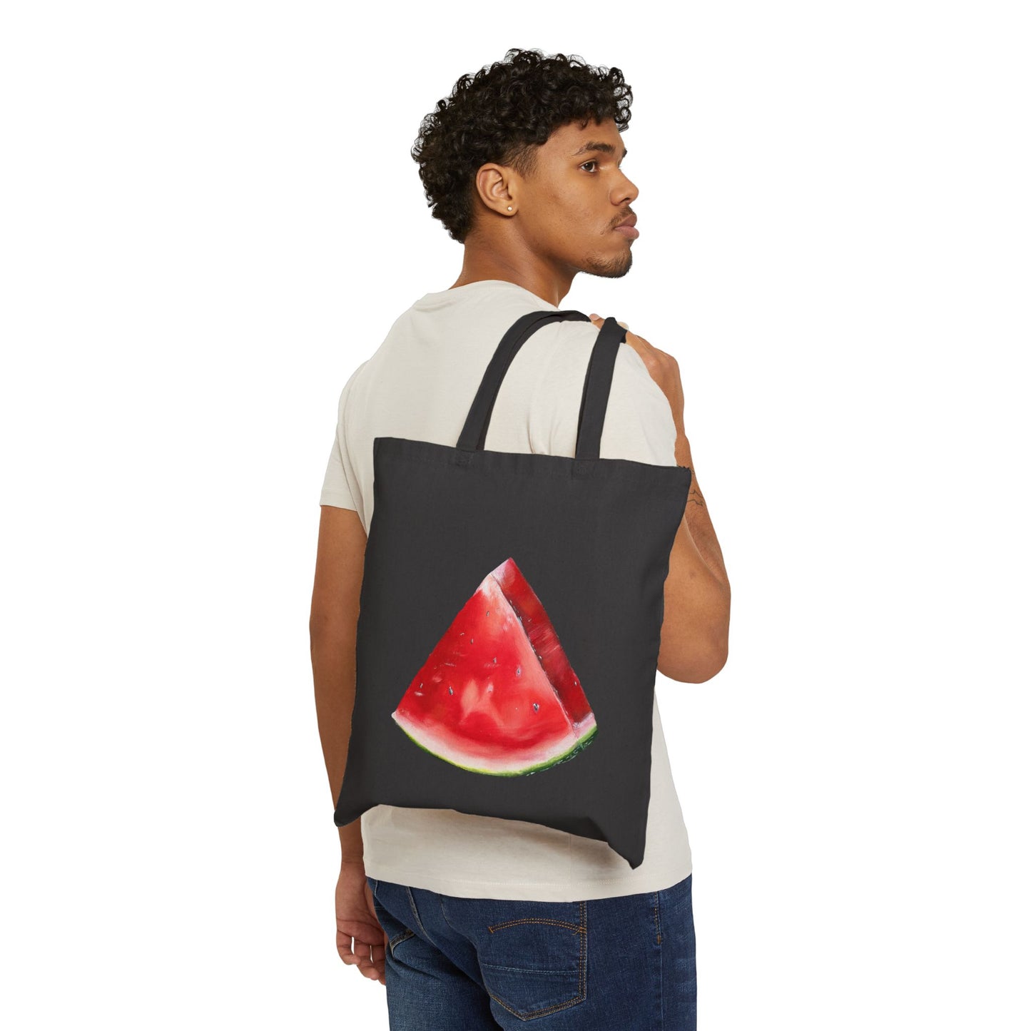 Tote Bag — Watercolor Watermelon Slice Canvas Tote