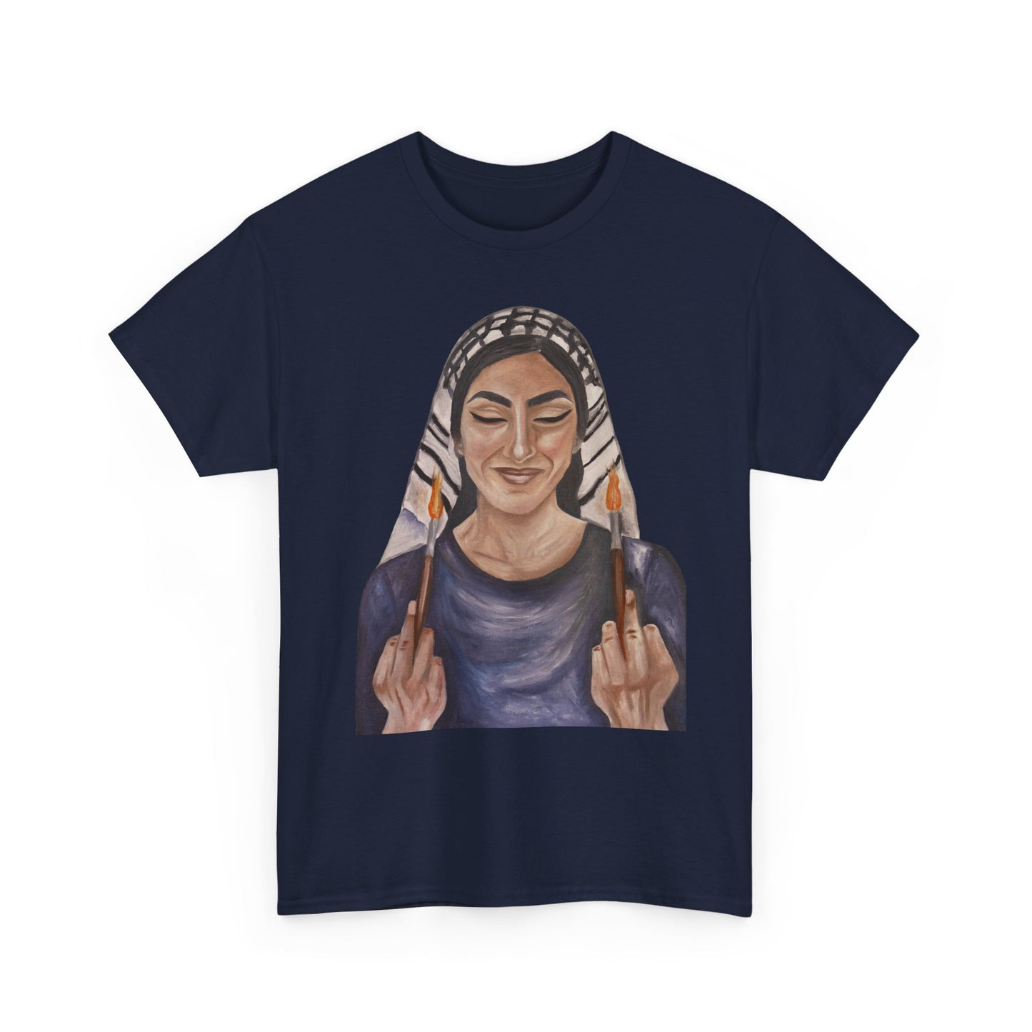 Middle Eastern Woman Art Tee — Bold Empowerment Graphic T-Shirt