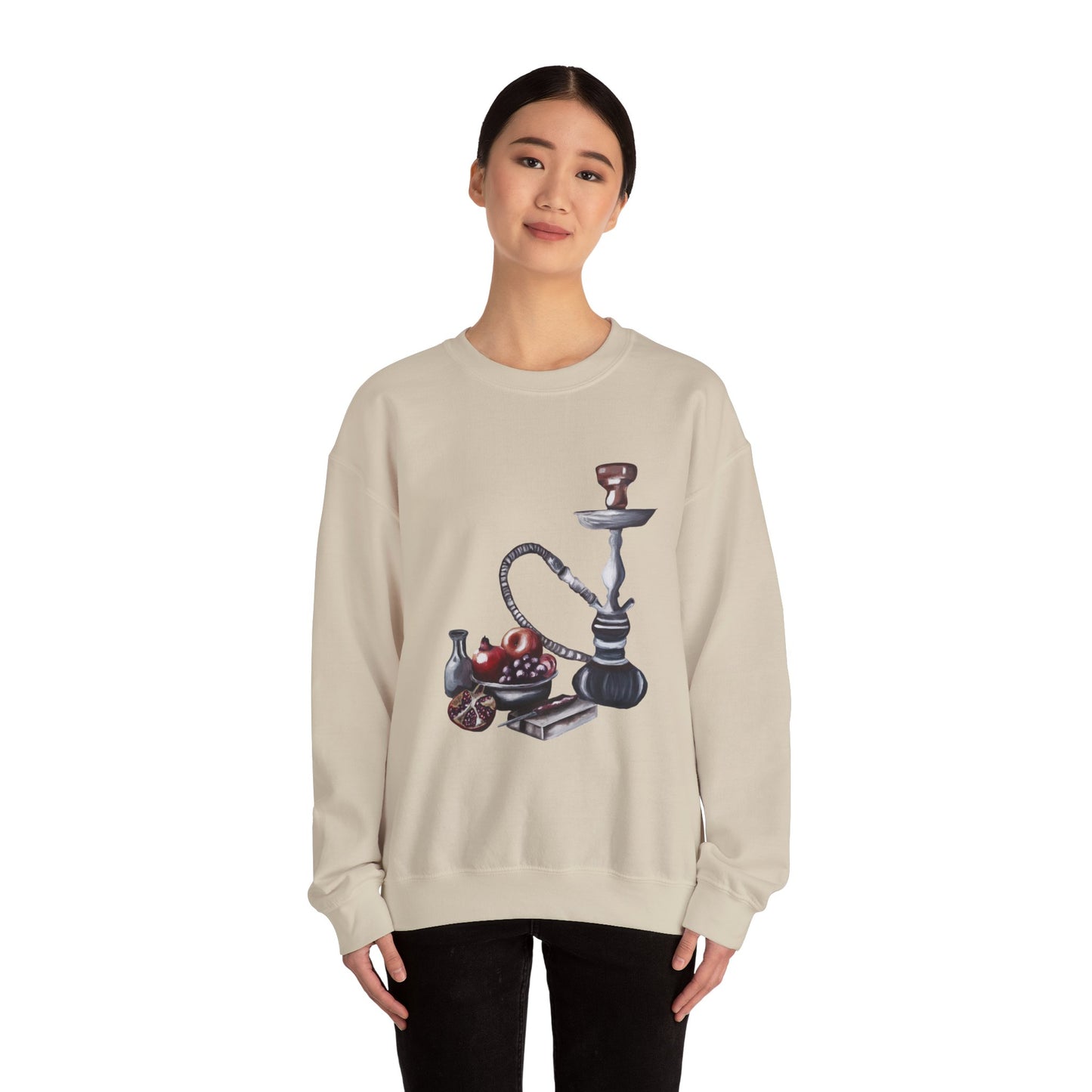 Hookah Lounge Crewneck Sweatshirt - Vintage Shisha Graphic
