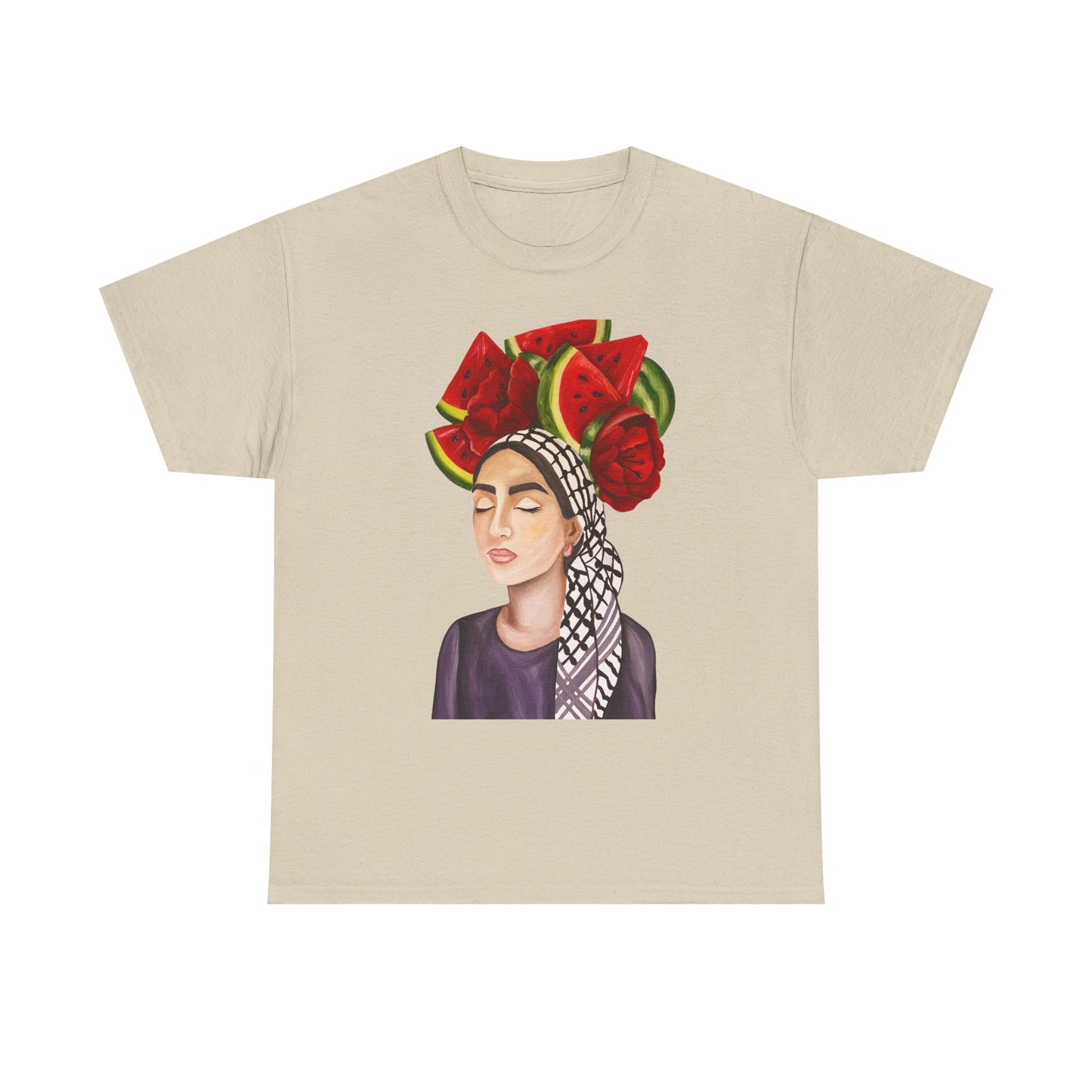 Watermelon Crown Tee — Summer Floral Headwrap Graphic Tee