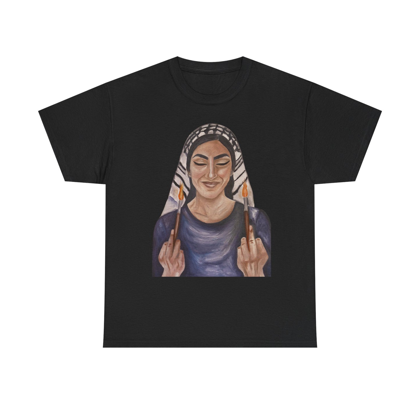 Middle Eastern Woman Art Tee — Bold Empowerment Graphic T-Shirt