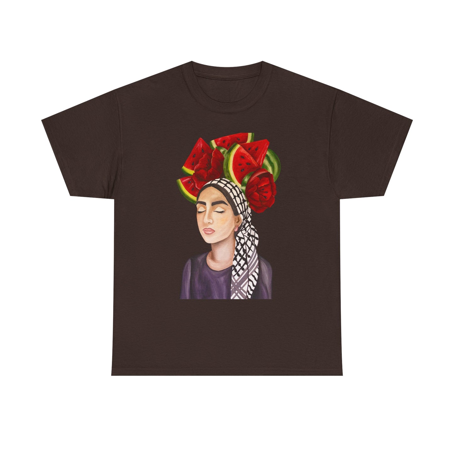 Watermelon Crown Tee — Summer Floral Headwrap Graphic Tee