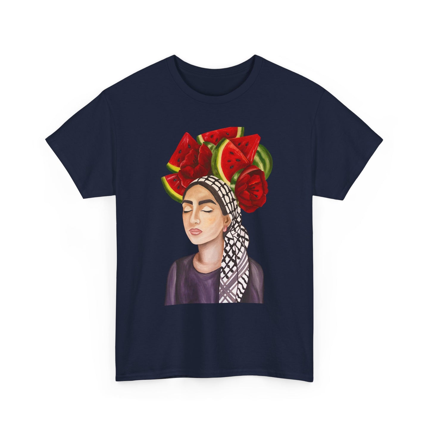 Watermelon Crown Tee — Summer Floral Headwrap Graphic Tee