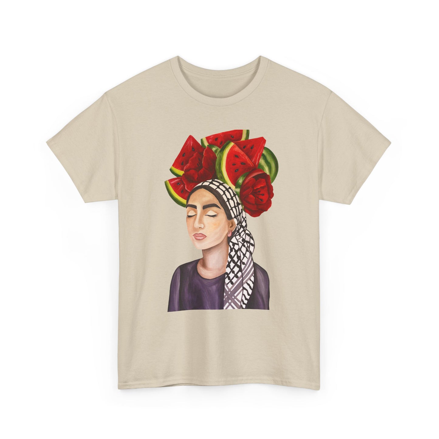 Watermelon Crown Tee — Summer Floral Headwrap Graphic Tee