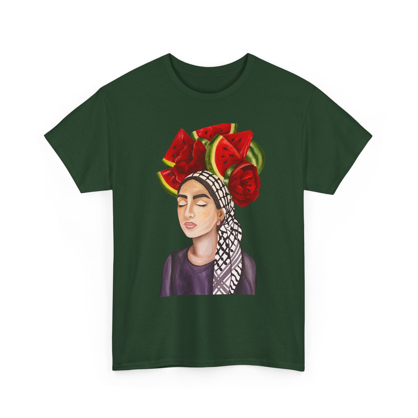 Watermelon Crown Tee — Summer Floral Headwrap Graphic Tee