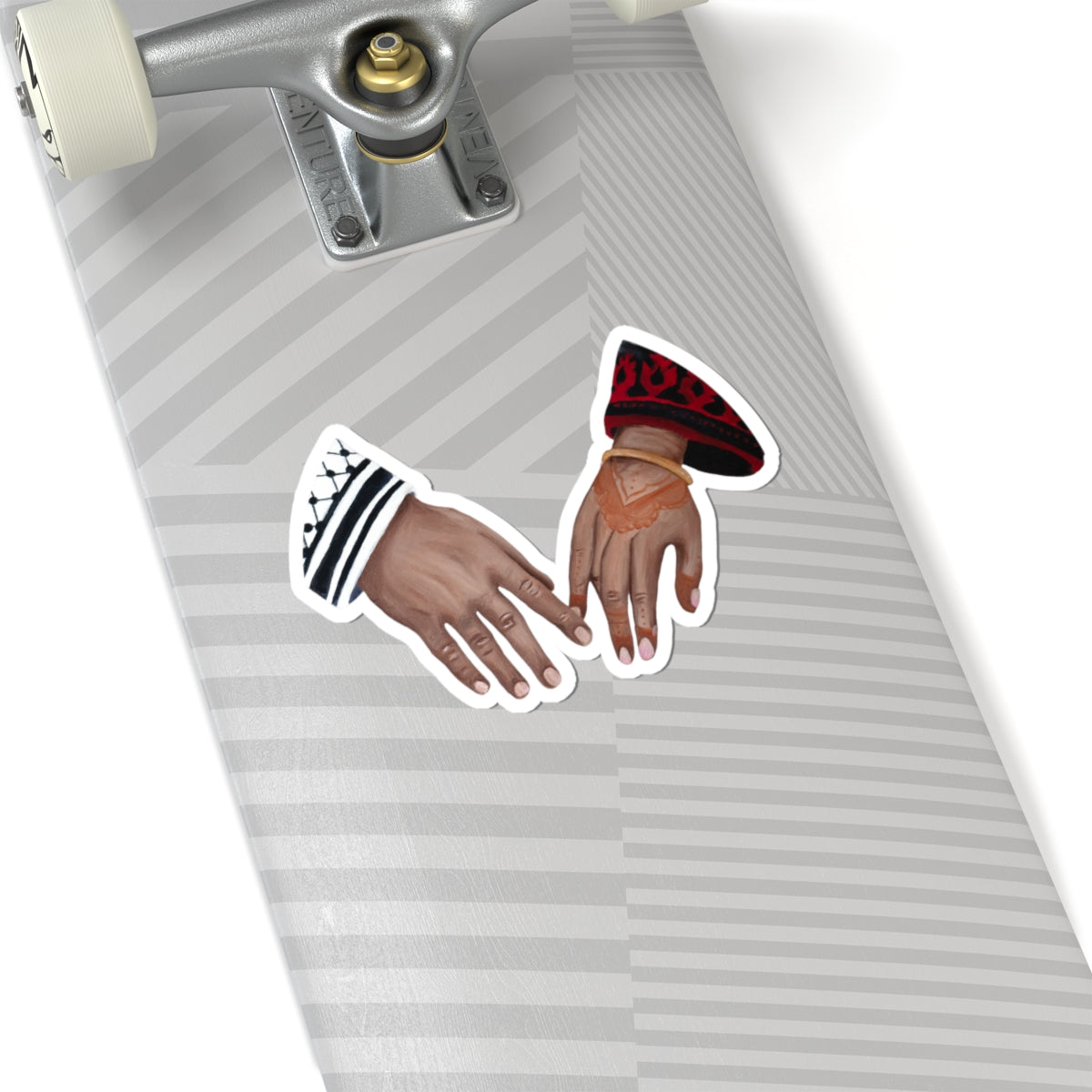 Intertwined Hands Kiss-Cut Sticker