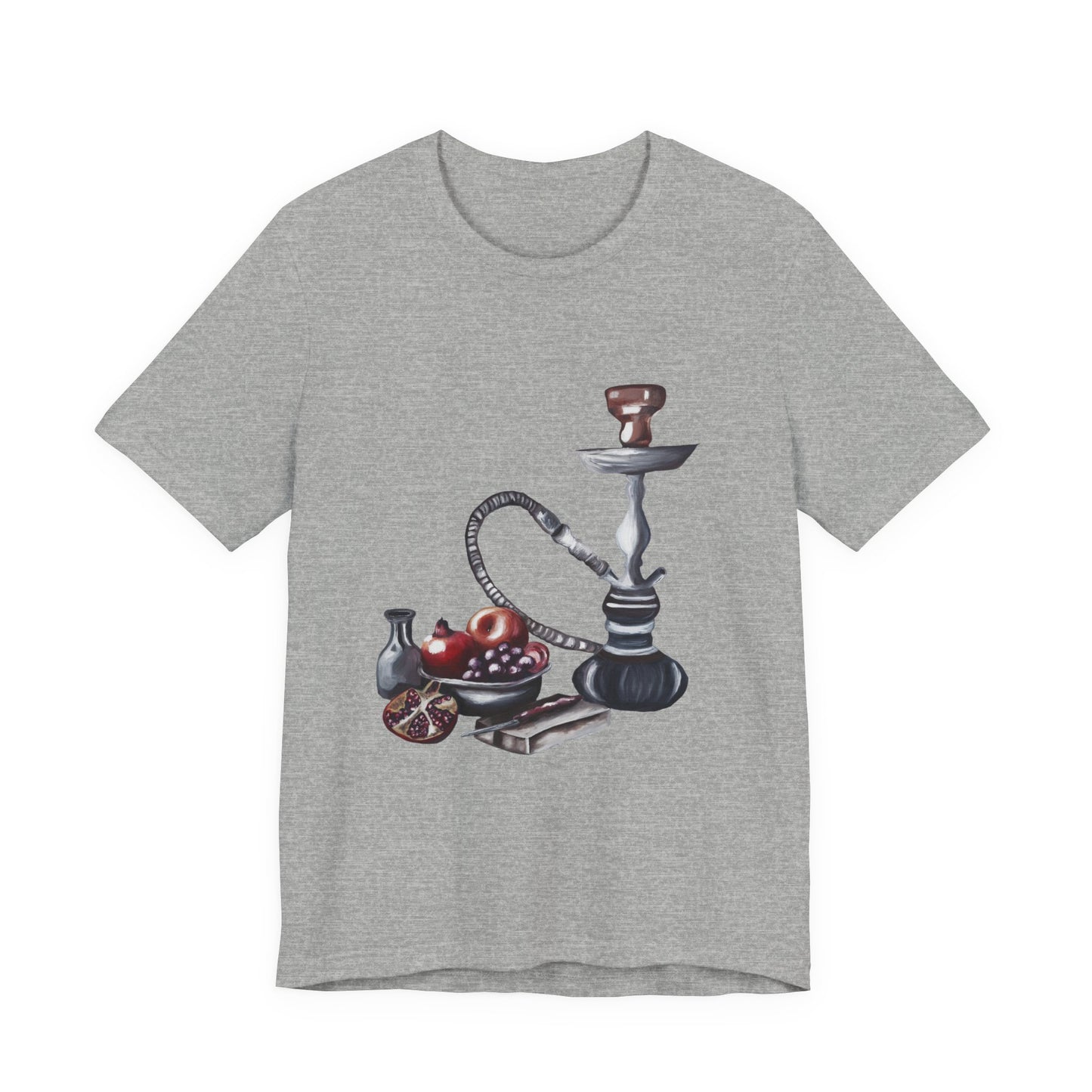 Hookah & Tea T-Shirt — Vintage Shisha, Pomegranate Lounge Graphic Tee "A Table of Stories"