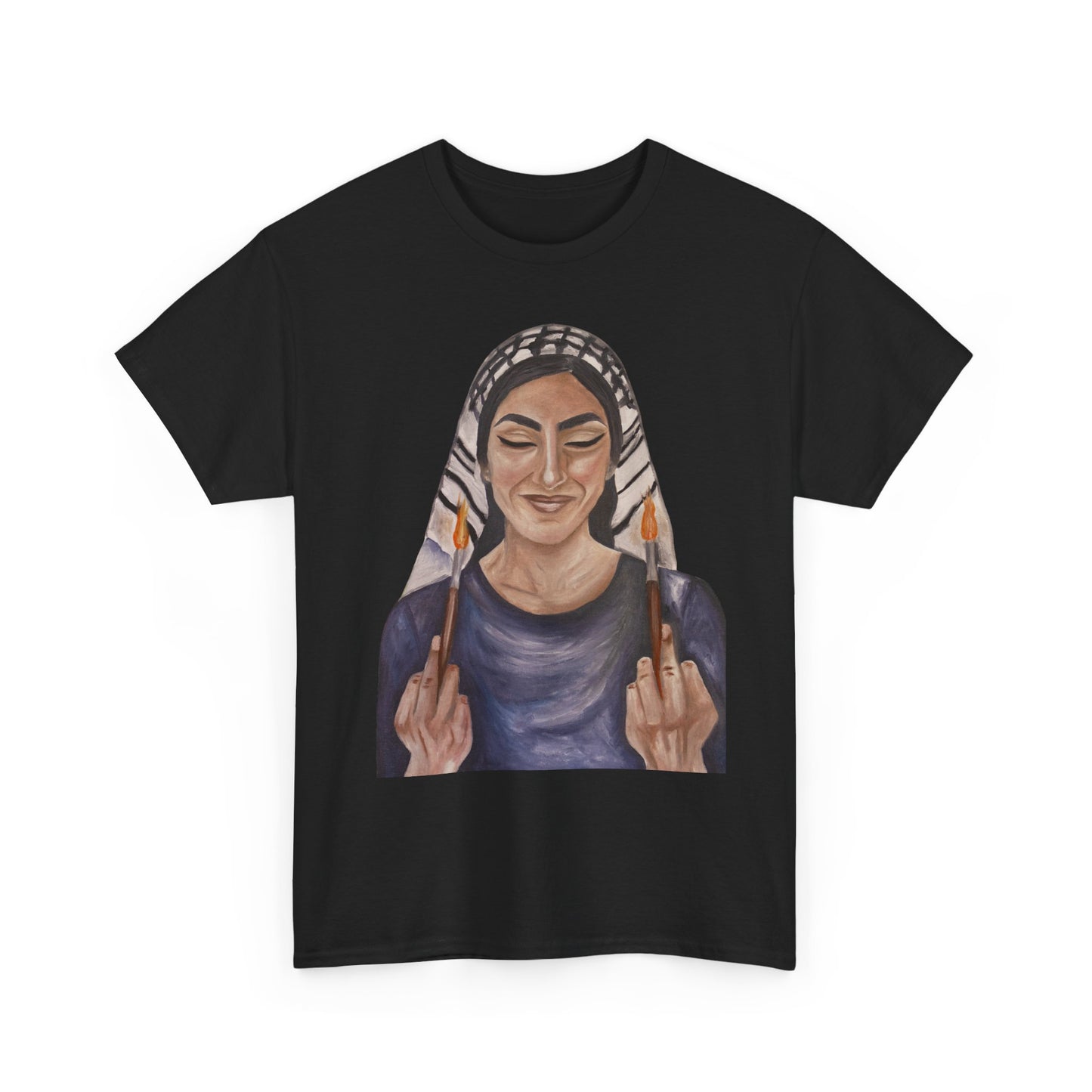 Middle Eastern Woman Art Tee — Bold Empowerment Graphic T-Shirt