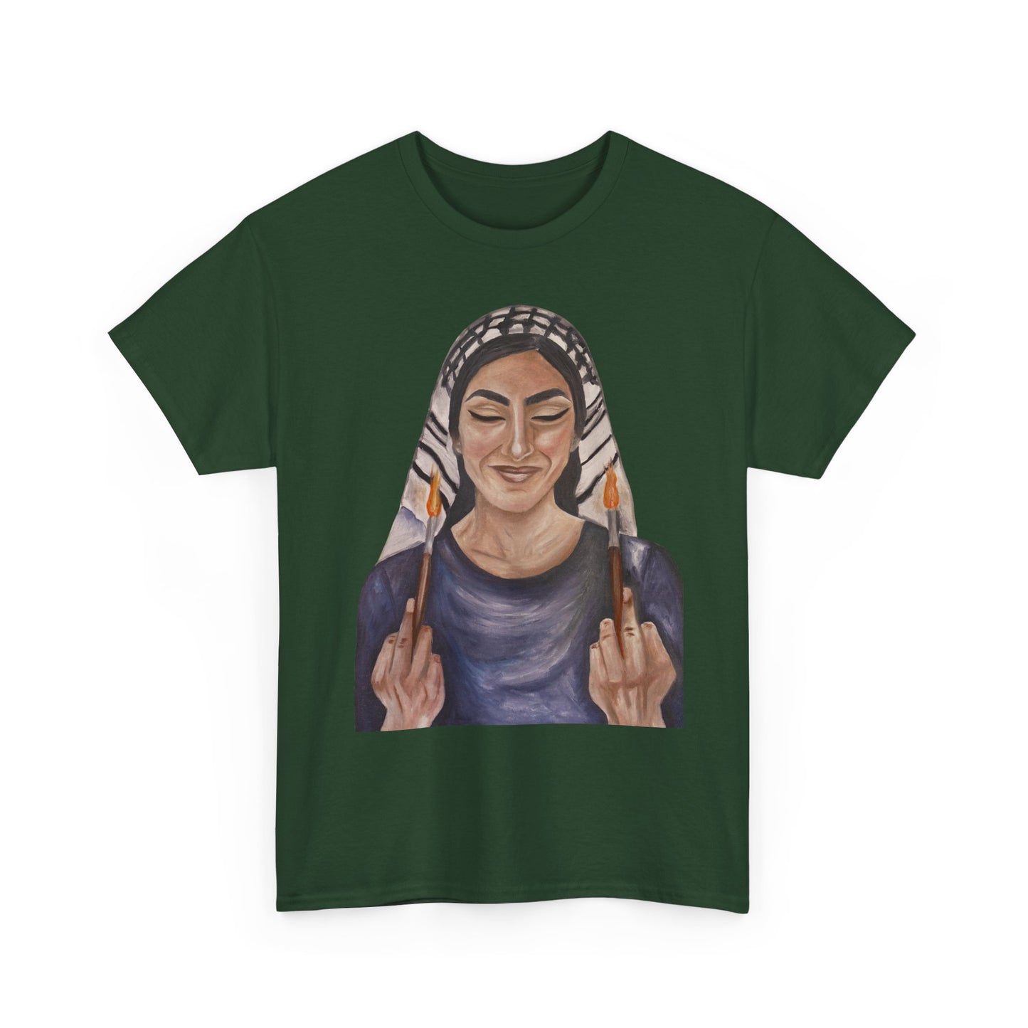 Middle Eastern Woman Art Tee — Bold Empowerment Graphic T-Shirt